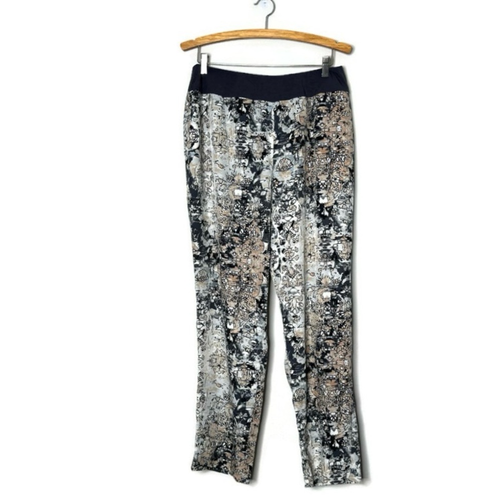 LOGO by Lori Goldstein Printed Challis Pants with Knit Waistband Women’s Size 14